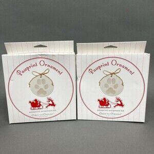 Pawprint Ornament Marshmallow Clay 1970-18 Kits Dog Keepsake Memory Lot of 2